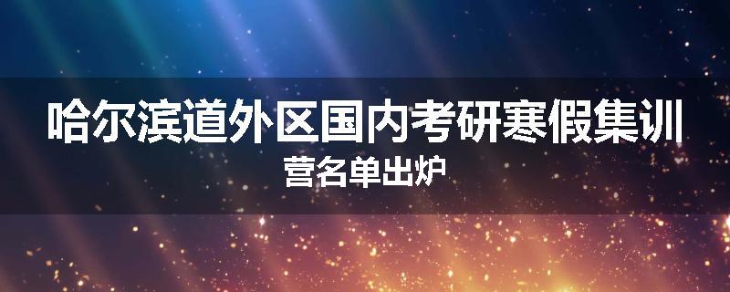 哈尔滨道外区国内考研寒假集训营名单出炉