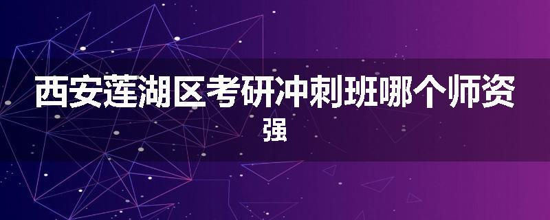 西安莲湖区考研冲刺班哪个师资强