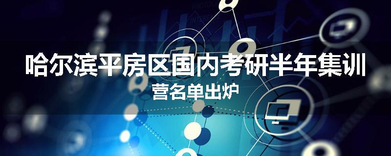 哈尔滨平房区国内考研半年集训营名单出炉
