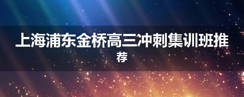 上海浦东金桥高三冲刺集训班推荐