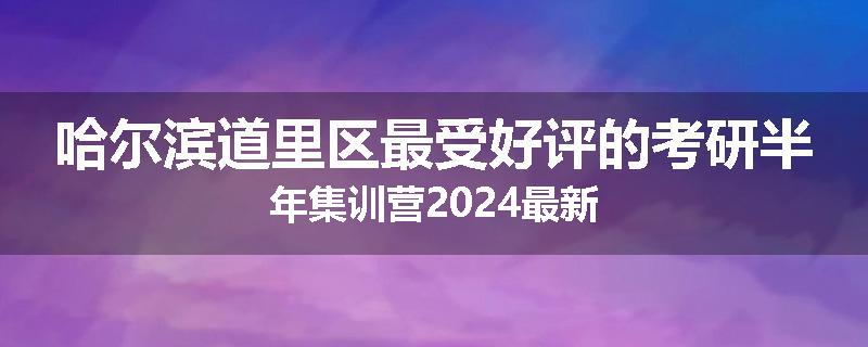 哈尔滨道里区最受好评的考研半年集训营2024最新