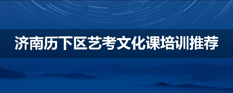 济南历下区艺考文化课培训推荐