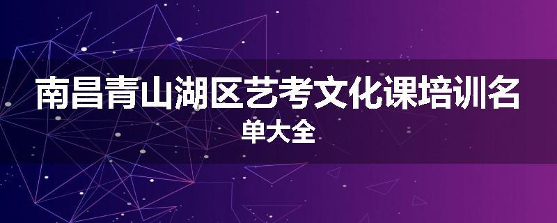 南昌青山湖区艺考文化课培训名单大全