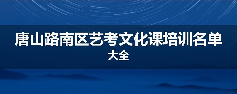 唐山路南区艺考文化课培训名单大全