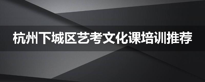 杭州下城区艺考文化课培训推荐