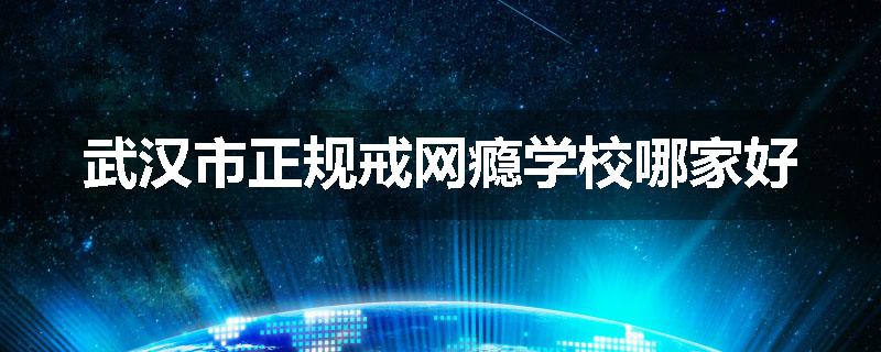 武汉市正规戒网瘾学校哪家好
