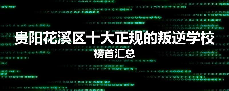 贵阳花溪区十大正规的叛逆学校榜首汇总