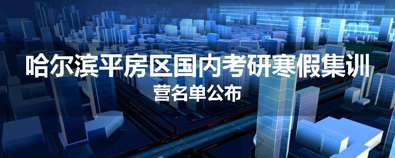 哈尔滨平房区国内考研寒假集训营名单公布