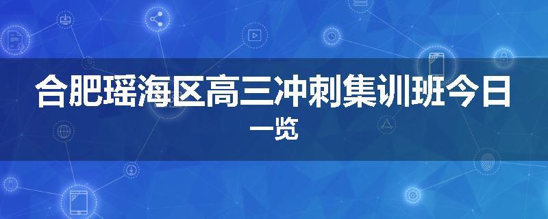合肥瑶海区高三冲刺集训班今日一览