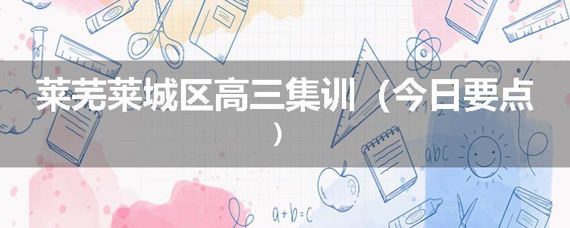 莱芜莱城区高三集训（今日要点）