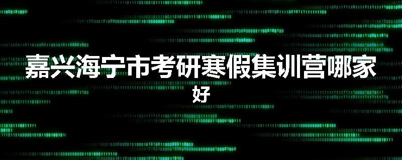 嘉兴海宁市考研寒假集训营哪家好