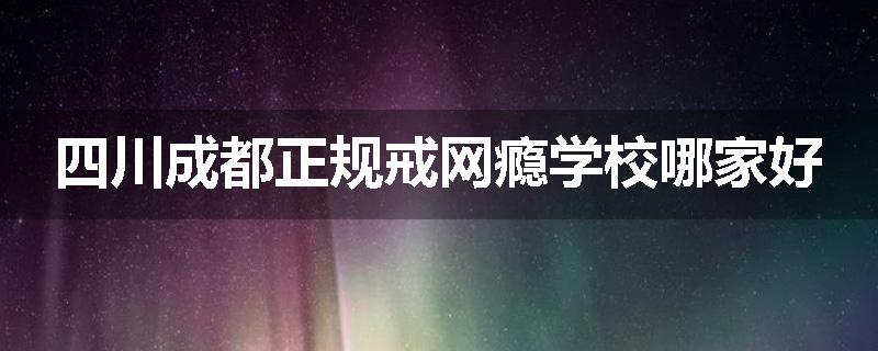 四川成都正规戒网瘾学校哪家好