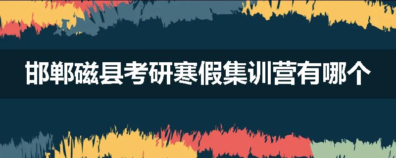 邯郸磁县考研寒假集训营有哪个