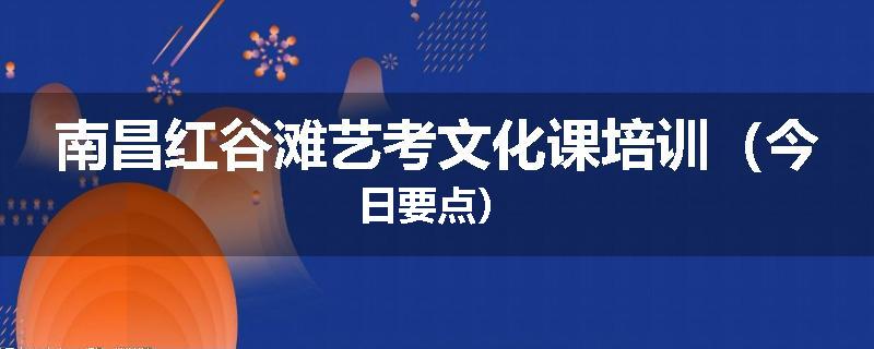 南昌红谷滩艺考文化课培训（今日要点）