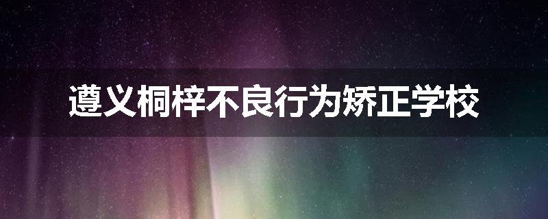 遵义桐梓不良行为矫正学校