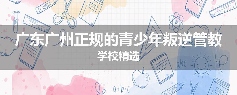 广东广州正规的青少年叛逆管教学校精选