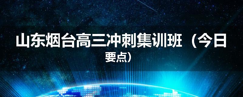 山东烟台高三冲刺集训班（今日要点）