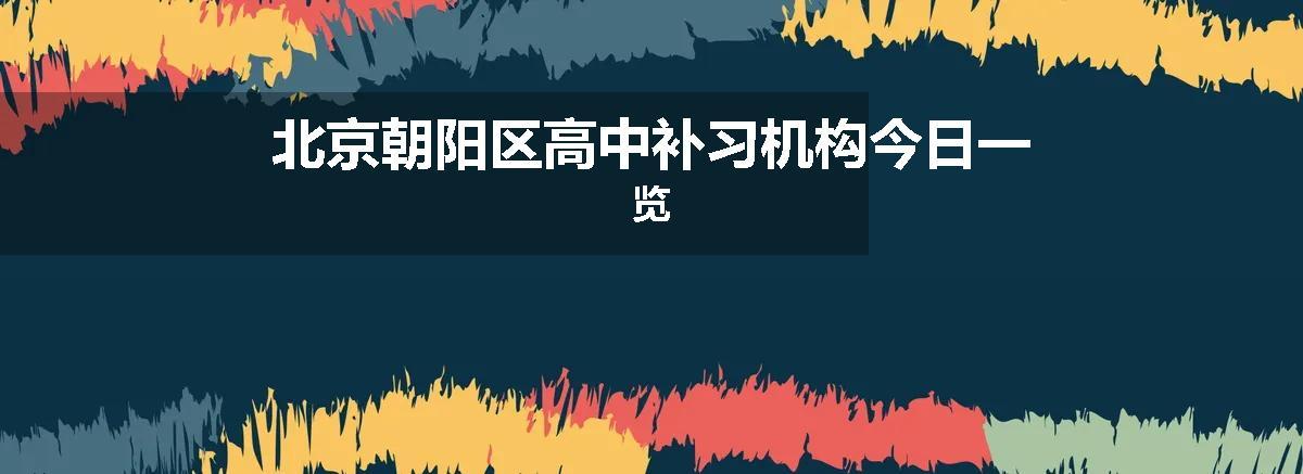 北京朝阳区高中补习机构今日一览