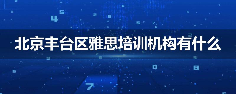北京丰台区雅思培训机构有什么