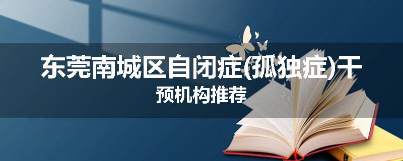 东莞南城区自闭症(孤独症)干预机构推荐