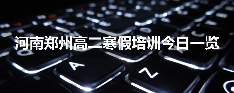 河南郑州高二寒假培训今日一览