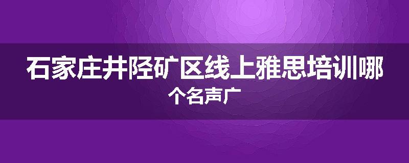 石家庄井陉矿区线上雅思培训哪个名声广