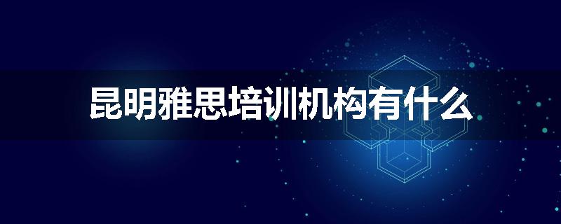 昆明雅思培训机构有什么