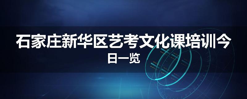 石家庄新华区艺考文化课培训今日一览