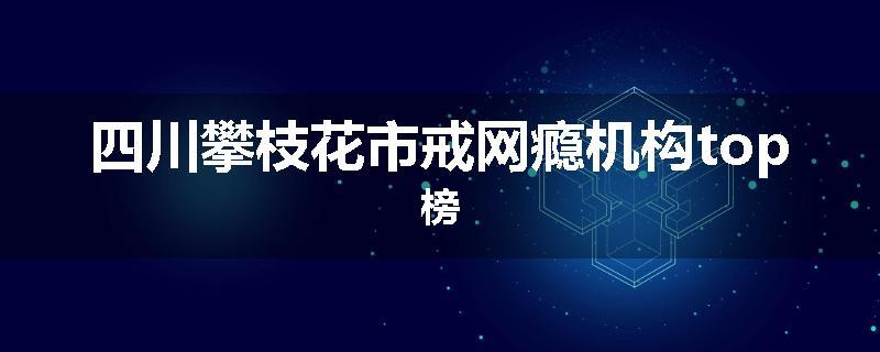 四川攀枝花市戒网瘾机构top榜