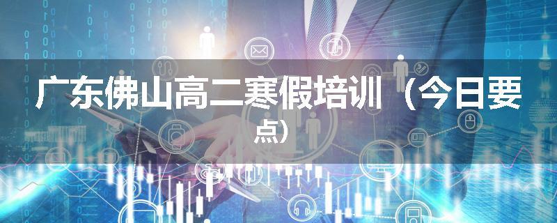 广东佛山高二寒假培训（今日要点）