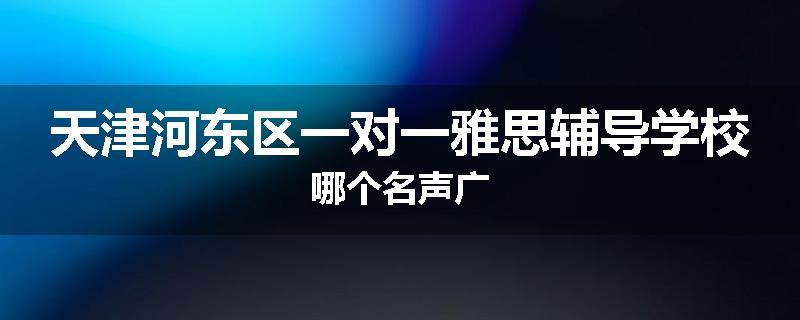 天津河东区一对一雅思辅导学校哪个名声广