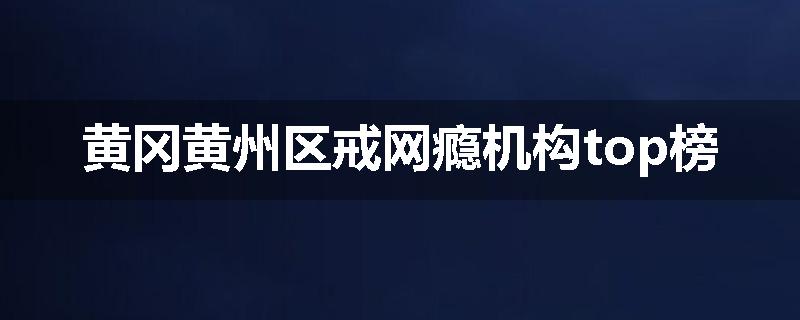 黄冈黄州区戒网瘾机构top榜