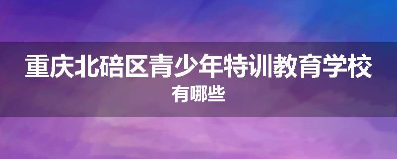 重庆北碚区青少年特训教育学校有哪些