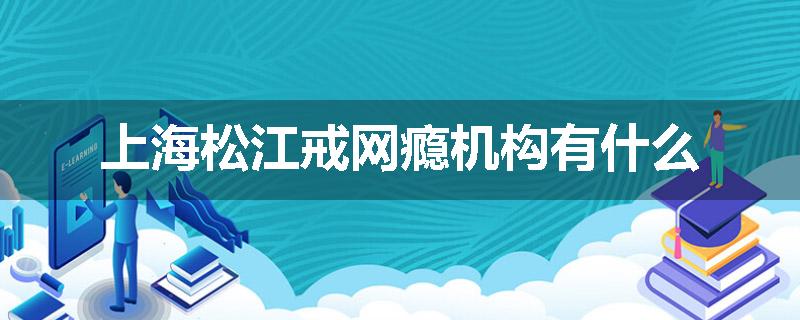 上海松江戒网瘾机构有什么