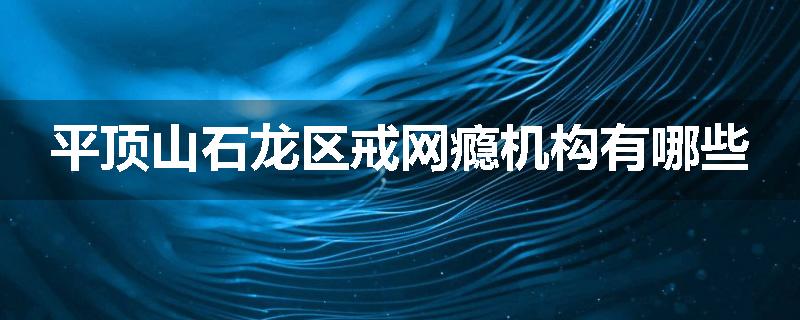 平顶山石龙区戒网瘾机构有哪些