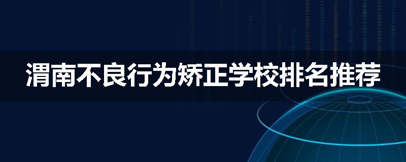 渭南不良行为矫正学校排名推荐