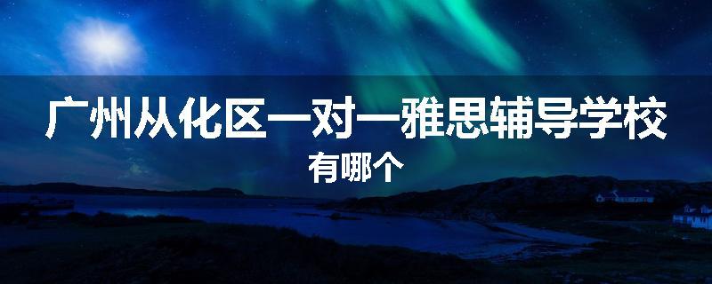 广州从化区一对一雅思辅导学校有哪个