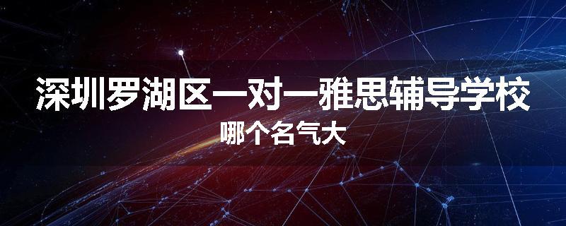 深圳罗湖区一对一雅思辅导学校哪个名气大