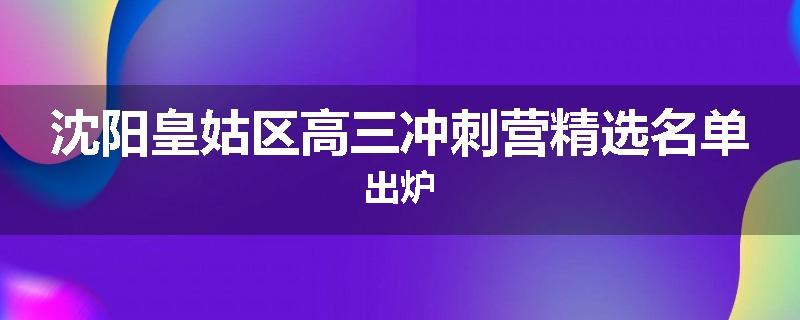 沈阳皇姑区高三冲刺营精选名单出炉