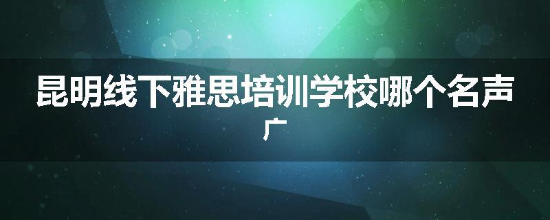昆明线下雅思培训学校哪个名声广
