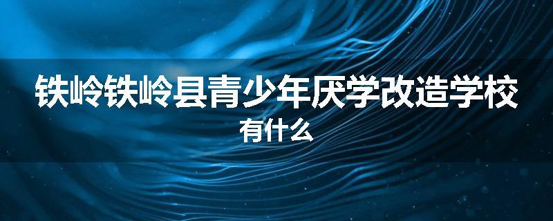 铁岭铁岭县青少年厌学改造学校有什么