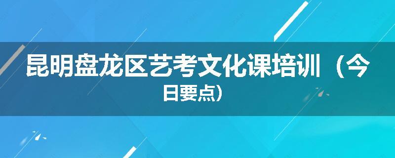 昆明盘龙区艺考文化课培训（今日要点）