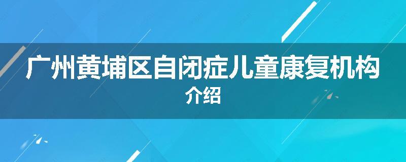 广州黄埔区自闭症儿童康复机构介绍