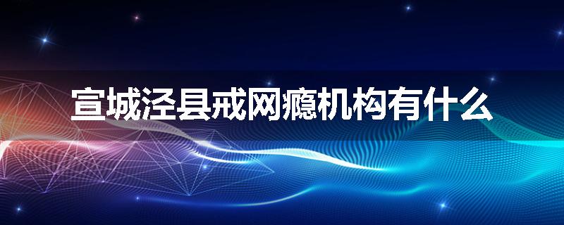 宣城泾县戒网瘾机构有什么