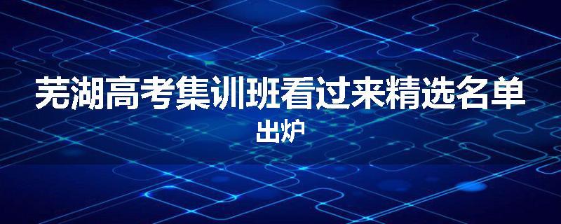 芜湖高考集训班看过来精选名单出炉