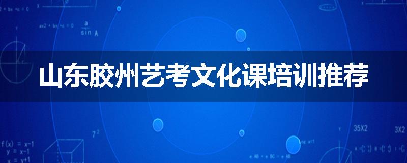 山东胶州艺考文化课培训推荐