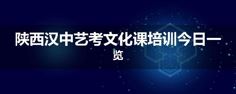 陕西汉中艺考文化课培训今日一览