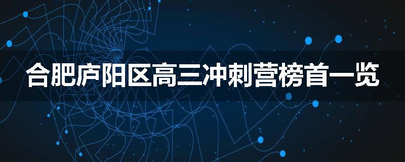 合肥庐阳区高三冲刺营榜首一览