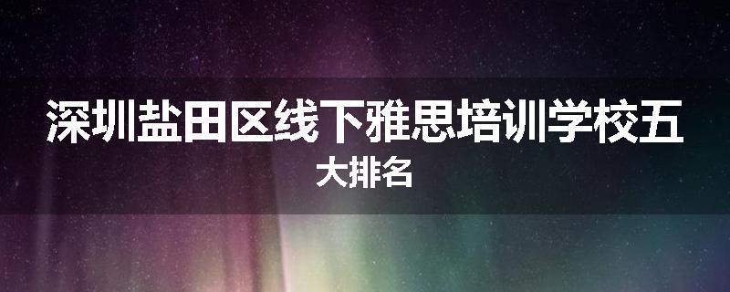深圳盐田区线下雅思培训学校五大排名
