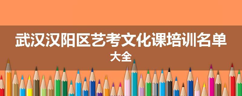 武汉汉阳区艺考文化课培训名单大全